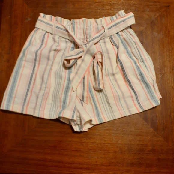 Other - White shorts with blue and pink stripes